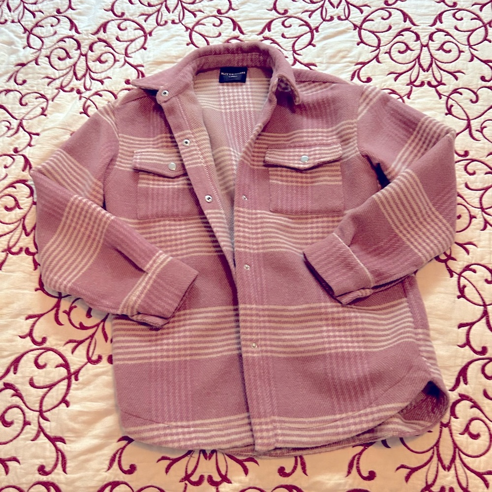 Kittenish Pink Plaid Shacket
